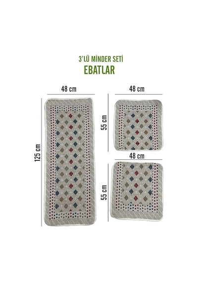 Oto Kilim 3 Parça Set Terletmez Jüt İplik Universal Minder