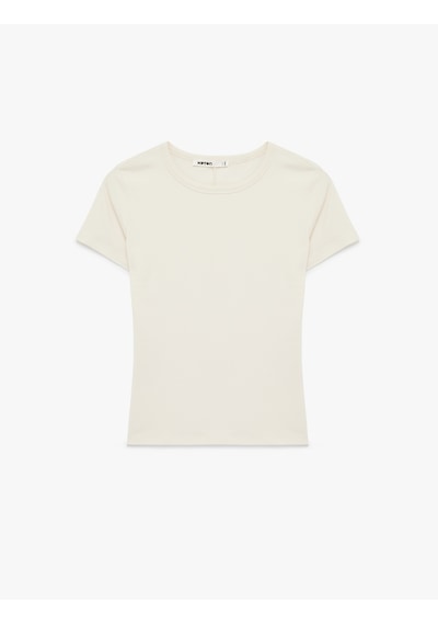 Koton Pamuklu Slim Fit Kısa Kollu Bisiklet Yaka Basic Tişört Ekru 6sak50267ek Ekru Koton Pamuklu Slim Fit Kısa Kollu Bisiklet Yaka Basic Tişört Ekru 6sak50267ek Ekru
