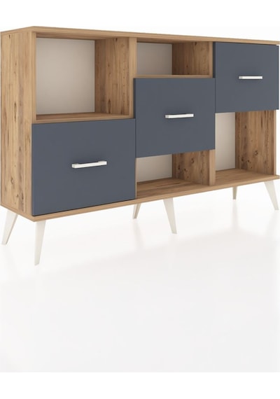 Arges Konsol 2 Raflı 3 Çekmeceli 132x30x83 Çam-çam/antrasit Çam/antrasit Arges Konsol 2 Raflı 3 Çekmeceli 132x30x83 Çam-çam/antrasit Çam/antrasit