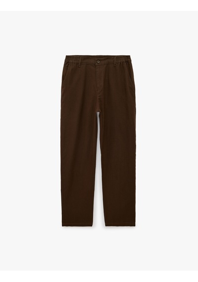 Koton Cepli Beli Lastikli Keten Karışımlı Slim Fit Pantolon Koyu Kahverengi 6sam40165hw Koyu Kahve Koton Cepli Beli Lastikli Keten Karışımlı Slim Fit Pantolon Koyu Kahverengi 6sam40165hw Koyu Kahve