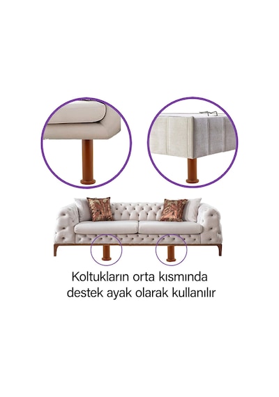 2 Adet Modül Ayarlanabilir Destek Ayağı 15 X 23 Cm Kahverengi Ayak Mobilya Kanepe Baza Koltuk Ünite Ayakları