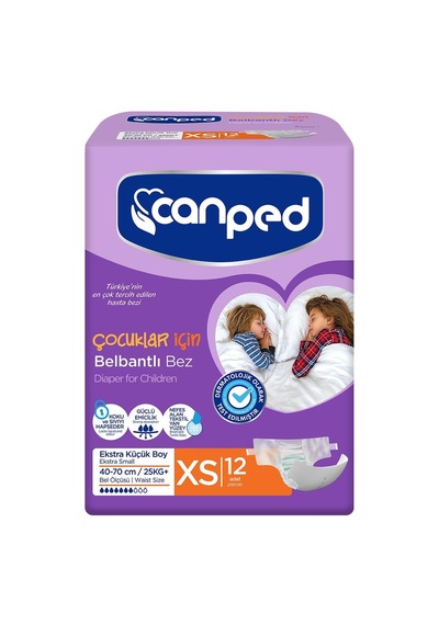 Canped Xs Çocuk Belbantlı Bezi 12 Adet Canped Çocuk