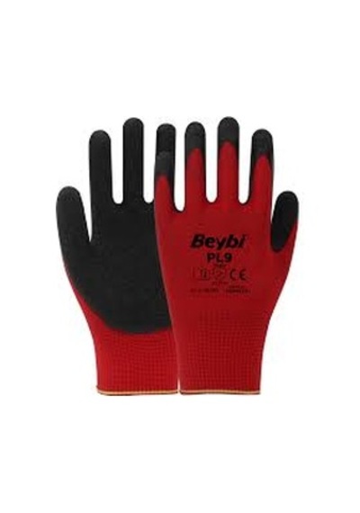Beybi Pl9 Eldiven Kırmızı-siyah 12'li Paket No : 10