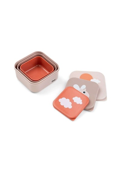 Done By Deer - Happy Clouds - 3'lü Saklama Kabı - Pembe