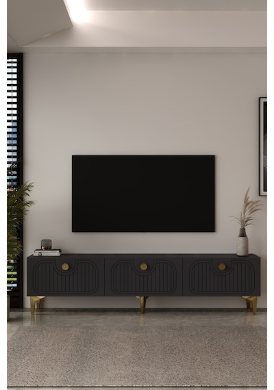 180dhdts3aa Hera Lazer Desenli Tv Sehpası,ünitesi Antrasit-altın