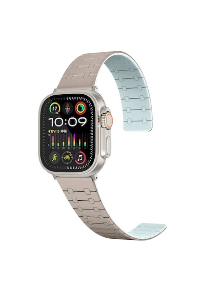 Apple Uyumlu  Watch 38 mm Zore Krd-111 Çizgili Desenli Silikon Kordon-haki