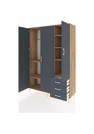 Hyperion Dolap 6 Raflı 3 Çekmeceli Tek Askılı 132x44x195 Çam-antrasit/antrasit Antrasıt/antrasıt Hyperion Dolap 6 Raflı 3 Çekmeceli Tek Askılı 132x44x195 Çam-antrasit/antrasit Antrasıt/antrasıt
