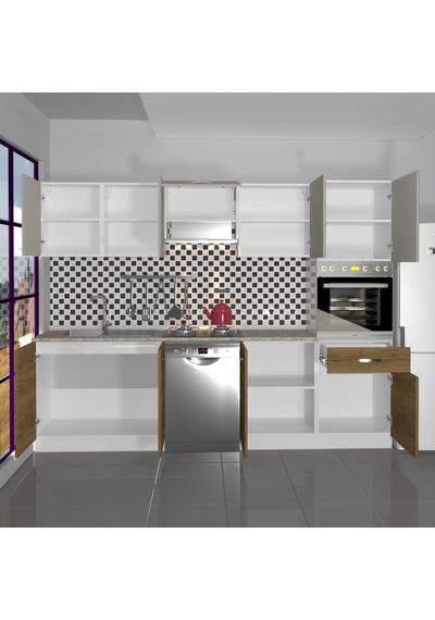 Decoraktiv Elite 280 Ankastre Boy Dolaplı Mdf Hazır Mutfak Dolabı - Tezgah Dahil - Pera - Kumtaşı Çok Renkli Decoraktiv Elite 280 Ankastre Boy Dolaplı Mdf Hazır Mutfak Dolabı - Tezgah Dahil - Pera - Kumtaşı Çok Renkli