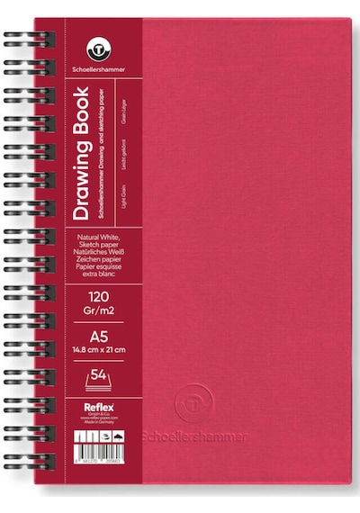 Schoellershammer Drawing Pad Kırmızı Sert Kapak Çizim Defteri 120 Gr A5 54 Yaprak