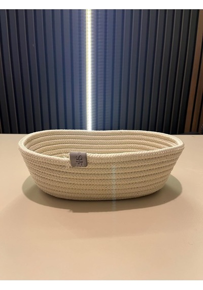Ahs Tasarım Doğal Jüt Hasır Organizer Sepet Minimalist Ve Şık Depolama Çözümü Beyaz 10 X 15 Diğer