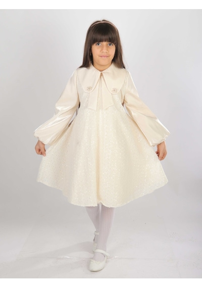 Xo Kids Kız Çocuk Elbise 7-11 Yaş 26571 Bej