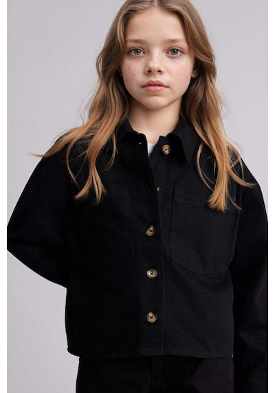 Defacto Gabardin Gömlek Kız Çocuk G6821a826spbk34 Siyah-bk34