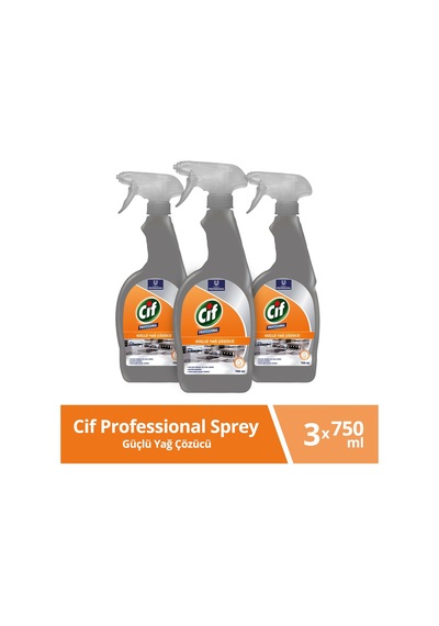Cif Yağ Çözücü Pro Yağ Çözücü Sprey 750 Ml 3 Adet