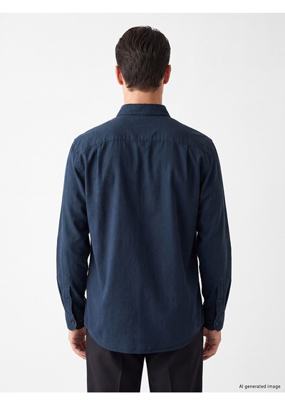 Lcwaıkıkı Classic Lacivert Regular Fit Gabardin Erkek Gömlek