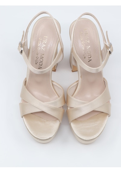 Nesilshoes Nesil Shoes Uraz 795 Ten Saten Platform Kadın Sandalet