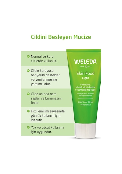 Weleda Skin Food Light Nemlendirici Ve Besleyici Organik Bakım Kremi 75 ML