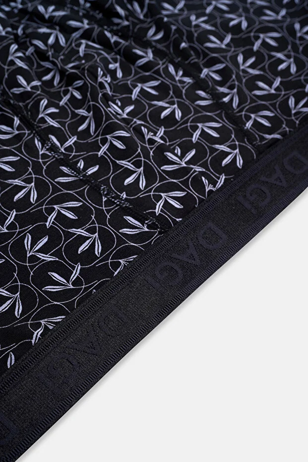 Dagi Erkek Siyah Desenli 2'li Micro Modal Boxer- 4210sd