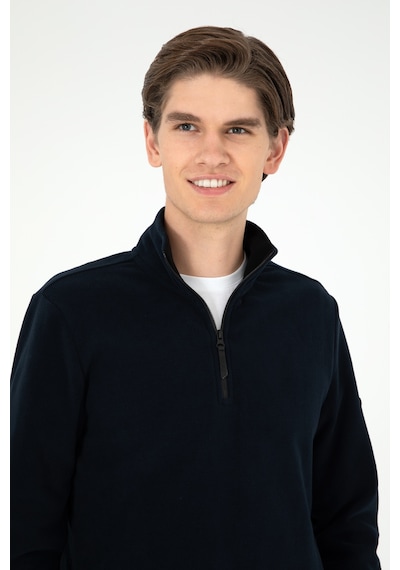 U.S. Polo Assn. Erkek Yarım Fermuarlı Lacivert Basic Polar Sweatshirt 50298085-VR033