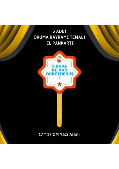 Okuma Bayramı / Şenliği Temalı 5 Li El Pankartları