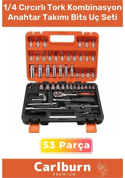 Özel Üretim Titanyum 1/4 Cırcırlı 53 Parça Lokma Tork Kombinasyon Anahtar Takımı Bits Uç Seti