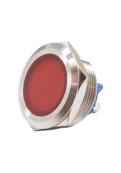 Motorobit 25L-P1 25Mm 12-24V Metal Sinyal Lambası - Kırmızı