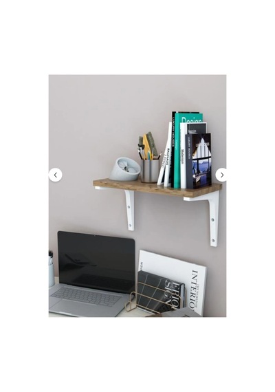 Tekli Dekoratif Duvar Rafı, Kitaplık Ve Organizer, Banyo, Mutfak, Balkon Ceviz