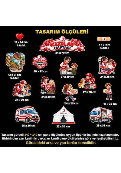 Kızılay Haftası Hazır Fügür Kesim Pano Süsü Tüm Yaşlar