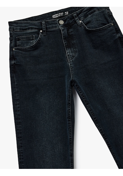 Koton Cepli Straight Fit Düz Paça Jean Pantolon - Straight Fit Mark Jeans Koyu İndigo 7wam40029nd Koton Cepli Straight Fit Düz Paça Jean Pantolon - Straight Fit Mark Jeans Koyu İndigo 7wam40029nd