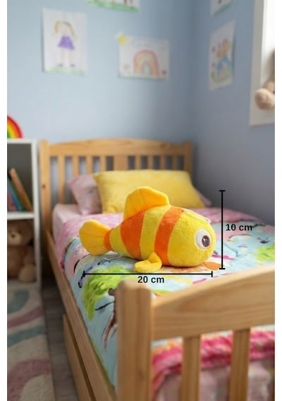 Yeşil-mavi Sevimli Balık Peluş Oyuncak 20 Cm - Yumuşak Dokulu Uyku Arkadaşı Çocuk Bebek Hediye Turuncu
