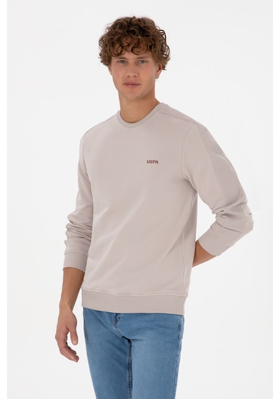 U.S. Polo Assn. Erkek Regular Fit Bisiklet Yaka Taş Sweatshirt 50315598-VR049