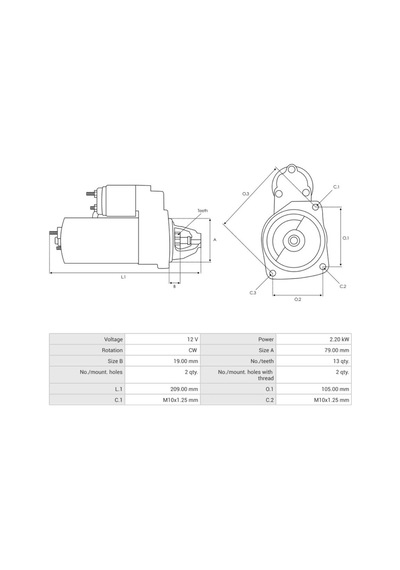 Valeo 12v Marş Motoru 13 Diş 2.2 Kw Hyundaı H1/h100/h350-kıa Bongo/k2500/k2700 Korea