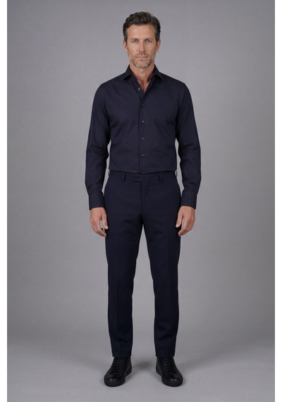 Bisse Modern Fit Klasik Yaka Lacivert Cepsiz Erkek Gömlek Gmkls4kc242058 D39