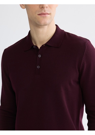 Lcwaıkıkı Classic Bordo Polo Yaka Erkek Triko Kazak