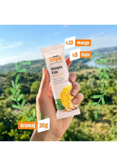 Mango Ve Kaju Aromalı Meyve Bar 35 G Meyve İçeren Pratik Atıştırmalık 2 Adet