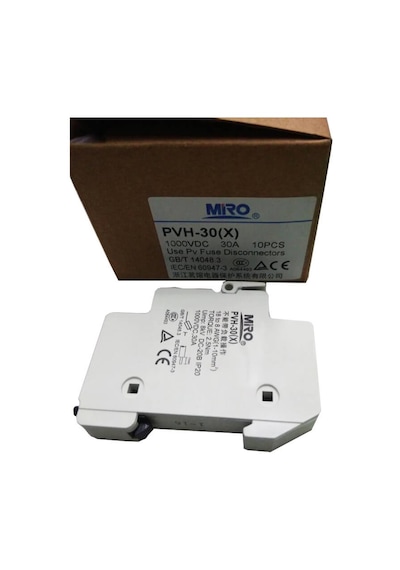 Miro Pvh-30-1p ,1-faz 10x38mm 1000vdc/30a Gpv/ges Kartuş Sigorta Yuva