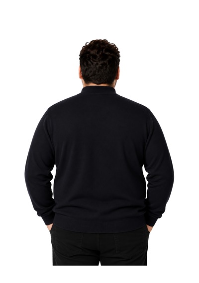 Battalmoda Erkek Büyük Beden Siyah Yarım Balıkçı Pamuklu Kazak 3xl-4xl-5xl-6xl