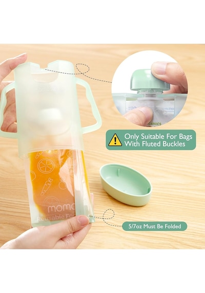 Momcozy Alıştırma Bardağı, Bebek Gıda Poşetleri Ve Içecek Kutuları Için Yeşil