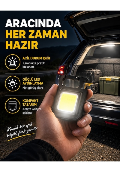 Süper Parlak 800 Lümen Led Fener Usb Şarjlı, 3 Işık Modlu, Mini Taşınabilir Ve Anahtarlık Tipi Yeni Nesil Açık Lacivert