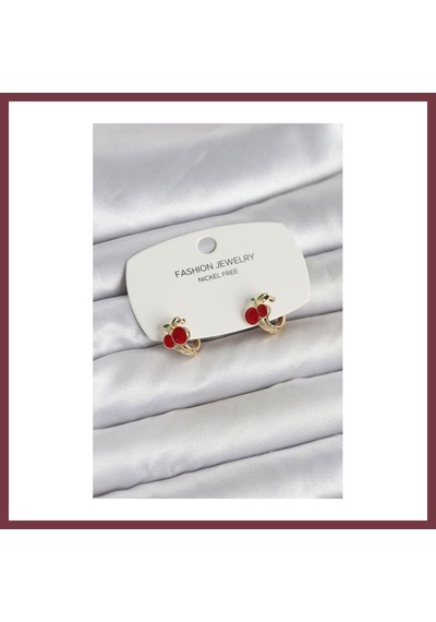 Storeşahin Kiraz Model Gold Renk Pirinç Çocuk Küpe Shn0720