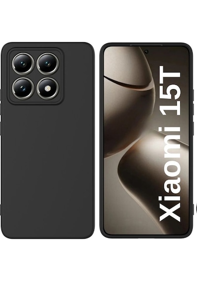 Xiaomi 15t Uyumlu Silikon Kılıf - Kamera Korumalı Esnek Pastel Renk Kapak - Siyah Siyah