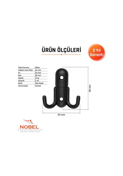 Roket Askı, Metal Vestiyer Askısı, Matsiyah, Duvar Ve Dolap Askılığı 5'li Set Vidalı Matsi Yah