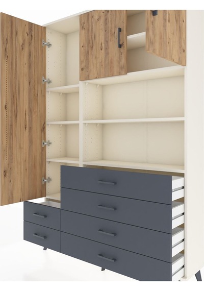 Arges Dolap 8 Raflı 6 Çekmeceli 3 Kapaklı 132x30x195 Aytaşı-çam/antrasit Atlas Çam/antrasıt Arges Dolap 8 Raflı 6 Çekmeceli 3 Kapaklı 132x30x195 Aytaşı-çam/antrasit Atlas Çam/antrasıt