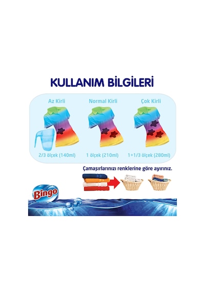 Bingo Toz Çamaşır Deterjanı Renkliler ve Beyazlar 26 Yıkama 4 KG