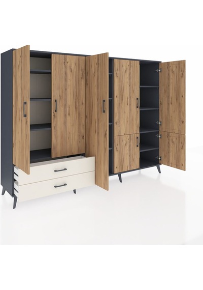 Hyperion Dolap 12 Raflı 2 Çekmeceli 7 Kapaklı 220x44x163 Antrasit-çam/aytaşı Atlas Çam/aytası - Antrasıt Hyperion Dolap 12 Raflı 2 Çekmeceli 7 Kapaklı 220x44x163 Antrasit-çam/aytaşı Atlas Çam/aytası - Antrasıt