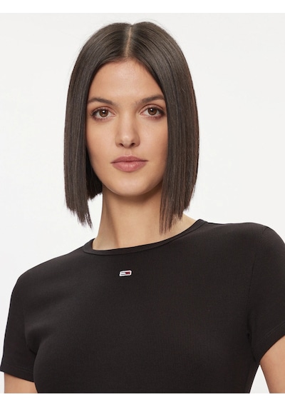 Tommy Hılfıger Kadın T-shırt Dw0dw17383-bds SIYAH