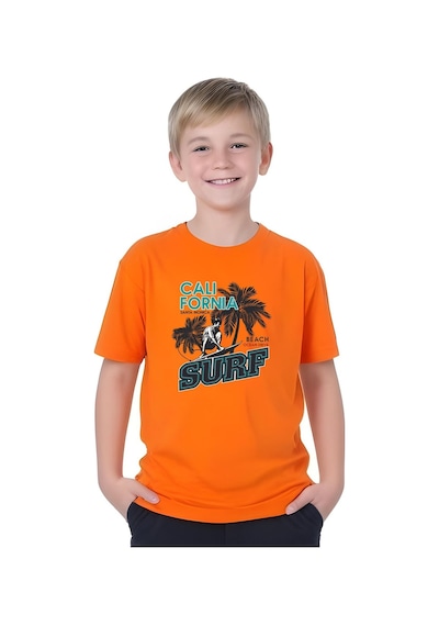 Fyk Kids Erkek Çocuk Yazlık Surf Baskılı Alt-üst Takım Turuncu