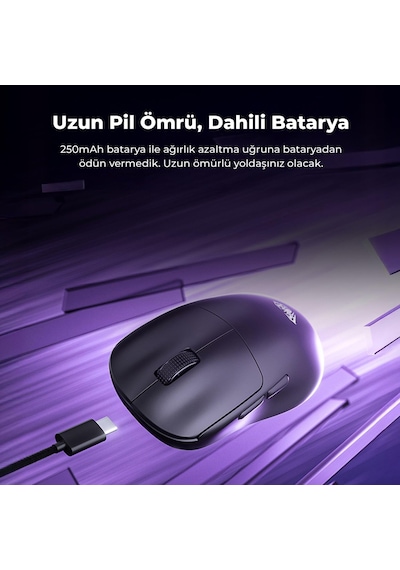 Sc800 Lightweight Paw3395 Sensor 26000 Dpı 8000hz Kablolu Ve Kablosuz Gaming Oyuncu Mouse Beyaz