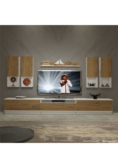 Decoraktiv Trendstyle 8das Mdf Tv Ünitesi Tv Sehpası Beyaz - Pera