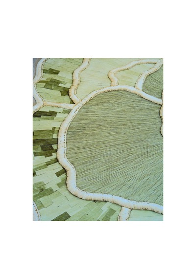 Sdt Yeşil Renkli Modern Organik Formlu Pastel Minimalist Dokuma Taban Dekoratif Halı Sdt1354