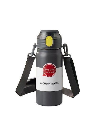 304 L Çelik Siyah 600 ML Askılı ve Pipetli Matara Suluk Cin411sy 304 L Çelik Siyah 600 ML Askılı ve Pipetli Matara Suluk Cin411sy